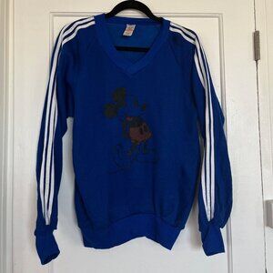 Vintage Mickey athletic sweatshirt blue with white stripes - medium